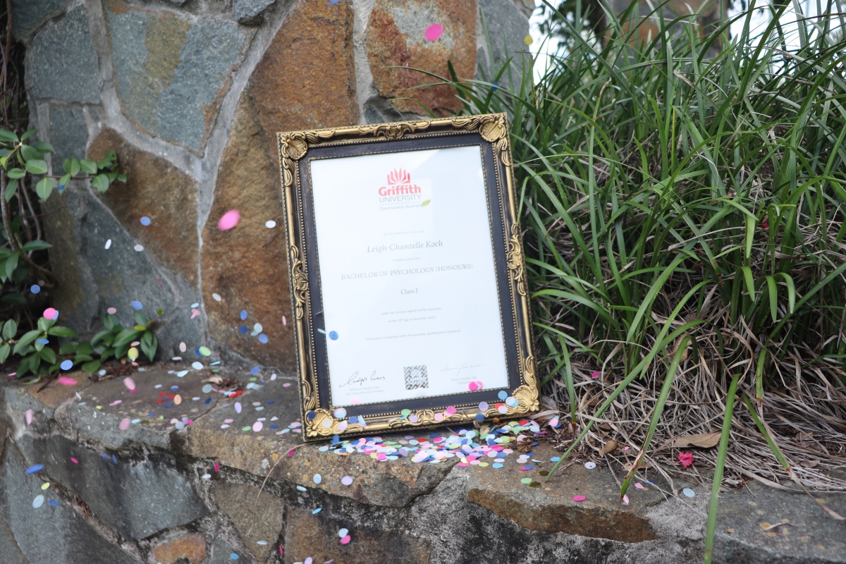 confetti and certificate