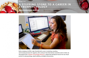 A stepping stone to a career in cyberpsychology Profile on Leigh Chantelle by Griffith Health 